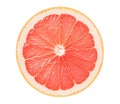 Pink grapefruit slice isolated on white Royalty Free Stock Photo