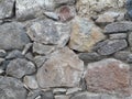 Background Texture Pink, Gray, Beige Stone Wall Primitive Dry Stack Rocks in Rustic Mexican Architecture Strong Strength Royalty Free Stock Photo