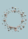 Pink and Gray Confetti Vector Blue Background Royalty Free Stock Photo