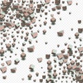 Pink and Gray Cube Vector Transparent Background Royalty Free Stock Photo
