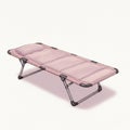 Pink and Gray Folding Portable Camp Cot Royalty Free Stock Photo