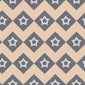 Pink gray pastel star on pink, cute repeating illustration