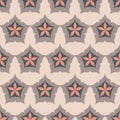 Pink gray pastel star on white background, cute repeating eps vector illustration