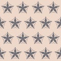 Pink gray pastel star on white background, cute repeating eps