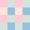 Pink Gray Peach Blue Large Seamless French Checkered Pattern. Big Colorful Fabric Check Pattern Background. Classic Checker Royalty Free Stock Photo
