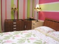 Pink green bedroom Royalty Free Stock Photo