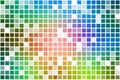 Pink green blue occasional opacity mosaic over white