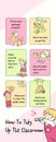 Pink Green Cute Illustration Classroom Rules Infographic
