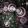 Pink and green fractal chaos Royalty Free Stock Photo