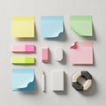 Pink and green highlighter markers a white eraser a pink rectangular Royalty Free Stock Photo