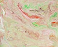 Pink and green pale marble pattern. Abstract liquid background.