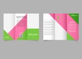 Pink and green trifold brochure. Corporate Tri fold brochure design, brochure flyer design, Vector