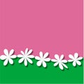 Pink Green White Flower Frame wallpaper background