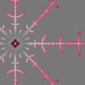 Pink grey neon image fractal snowflake