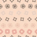 Pink and grey tribal abstract seamless pattern.