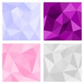 Pink, grey and violet triangle vector background or chevron surface pattern set Royalty Free Stock Photo