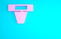 Pink Groin guard for martial arts icon isolated on blue background. Minimalism concept. 3d illustration 3D render