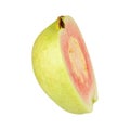 Pink Guava isolated on white background with clipping path, full depth of field. Royalty Free Stock Photo