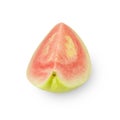 Pink Guava isolated on white background with clipping path, full depth of field. Royalty Free Stock Photo
