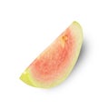 Pink Guava isolated on white background with clipping path, full depth of field. Royalty Free Stock Photo