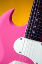 Pink Guitar Isolated On Gold Royalty Free Stock Photo