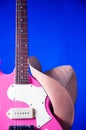 Pink Guitar Western Hat Royalty Free Stock Photo