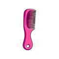 Pink hair comb hairdressing accessory isolated on white background Royalty Free Stock Photo