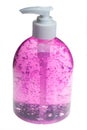 Pink hair gel bottle over white Royalty Free Stock Photo