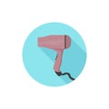 Pink hairdryer vector flat design