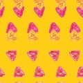 Pink Hand paint triangle vector repeat pattern print background