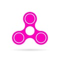 Pink hand spinner vector icon