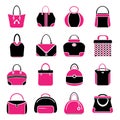 Pink handbag icons