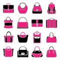 Pink handbag icons