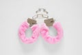 Pink handcuff toy Royalty Free Stock Photo