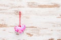 Pink heart on a vintage retro wooden background Royalty Free Stock Photo