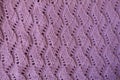 Pink handmade lacy knitted fabric from above Royalty Free Stock Photo