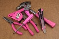 Pink handy tools Royalty Free Stock Photo