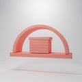 Pink Hangar icon isolated on pink background. Minimalism concept. 3D render illustration Royalty Free Stock Photo