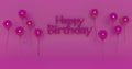 Pink Happy birthday scene. 3D illustration Royalty Free Stock Photo