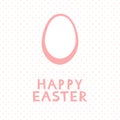 Simple easter pink card, vector illustration