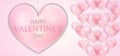 Pink Happy Valentine`s Day Illustration Design with Heart Ornaments