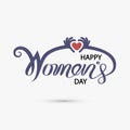 Pink Happy Women`s Day Typographical Design Elements. International women`s day icon.Women`s day symbol. Minimalistic design fo