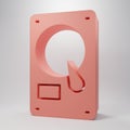 Pink Hard disk drive HDD icon isolated on pink background. Minimalism concept. 3D render illustration Royalty Free Stock Photo