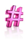 Pink Hash Symbol