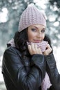 Pink hat and scarf Royalty Free Stock Photo