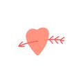 Pink Heart with Arrow Cupid