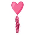 Pink heart balloon on background Frosted party balloons for event design