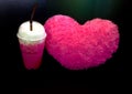 Pink heart on black background Royalty Free Stock Photo