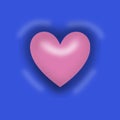 Pink Heart With Blue Background Retro Vintage Aesthetic Royalty Free Stock Photo