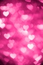 Pink heart bokeh background photo, abstract holiday backdrop Royalty Free Stock Photo